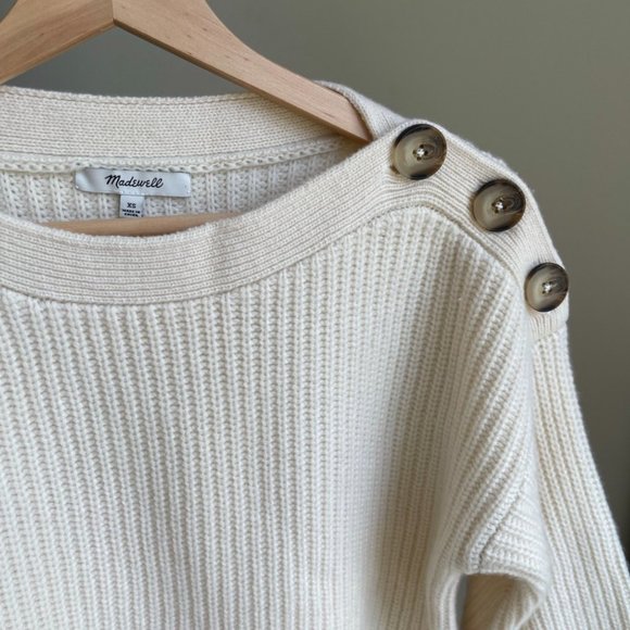Madewell Creme Lantern-sleeve Sweater - Picture 3 of 4
